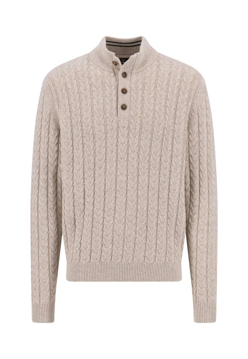 FYNCH-HATTON - Buttoned Troyer, Soft Knit Cable new offwhite - Gr. - XXL von FYNCH-HATTON