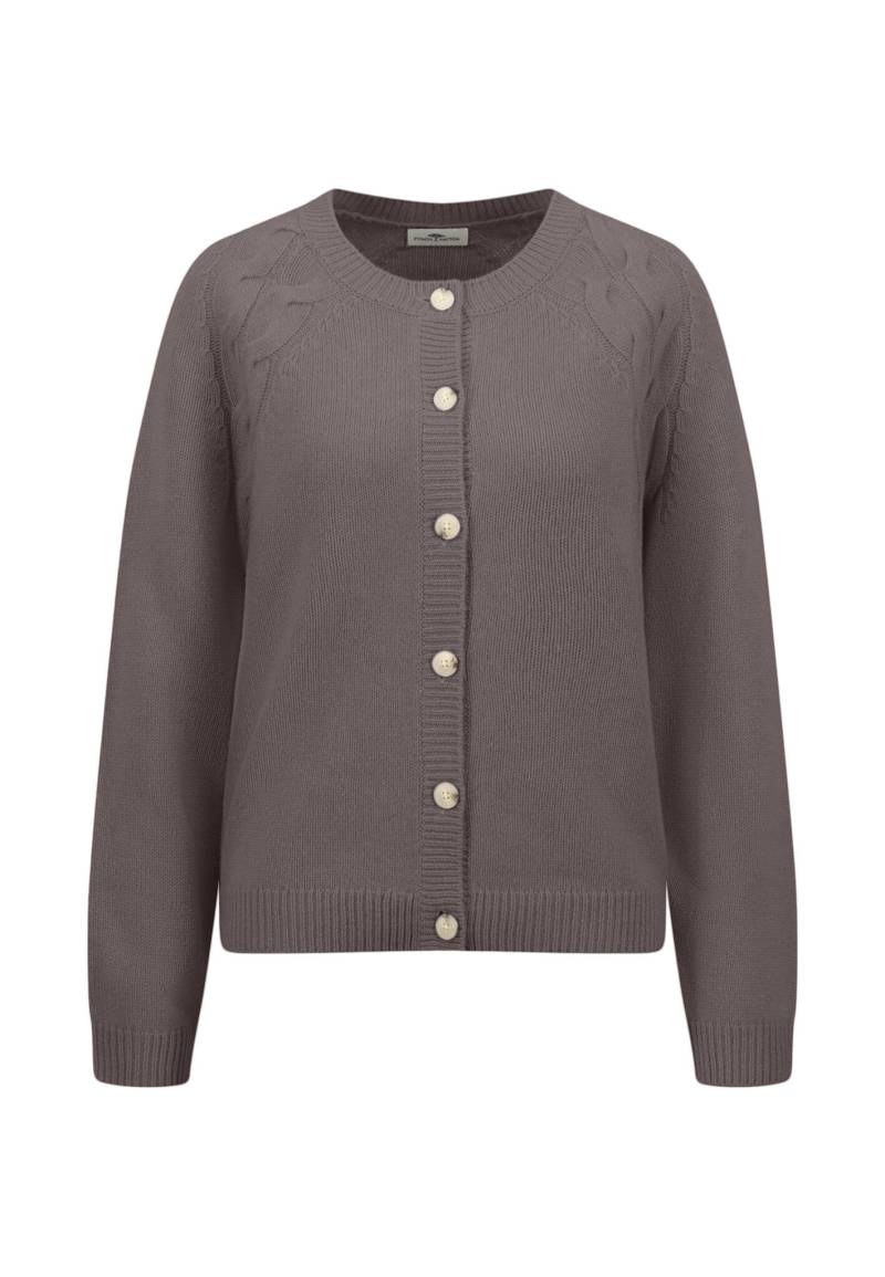 FYNCH-HATTON - CARDIGAN CABLE RAGLAN SOFTWOOL*RWS grey taupe - Gr. - XXL von FYNCH-HATTON