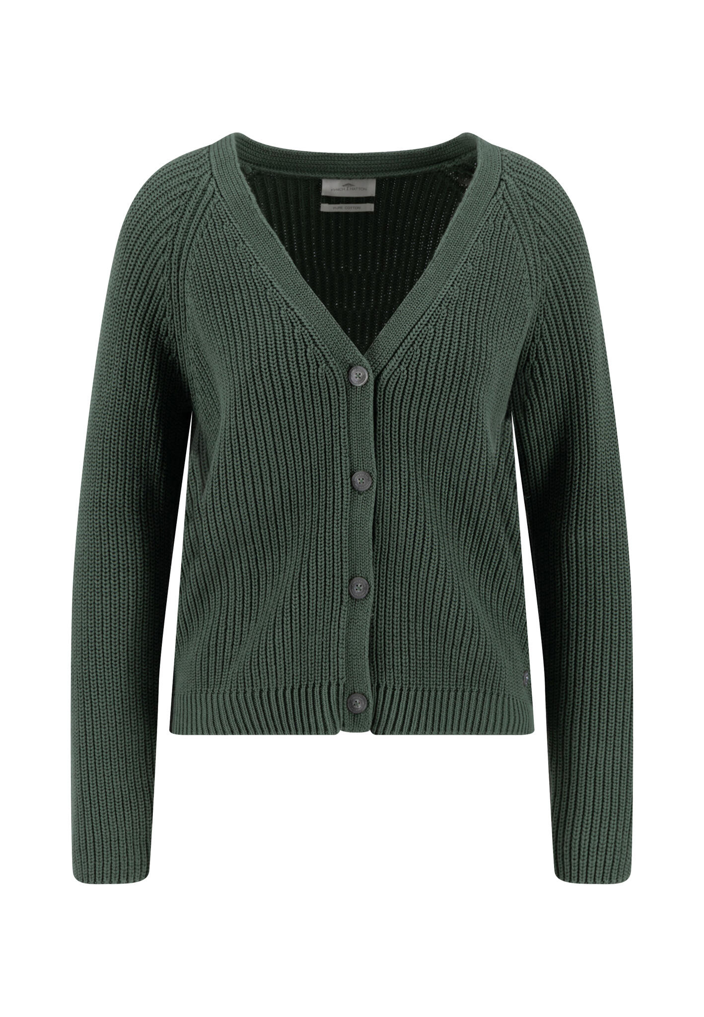 FYNCH-HATTON - CARDIGAN COTTON moss green - Gr. - L von FYNCH-HATTON