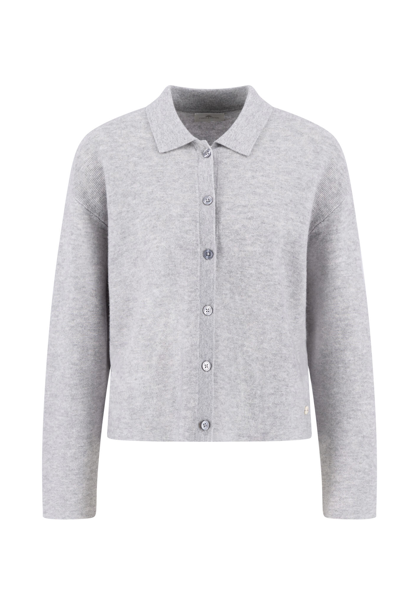 FYNCH-HATTON - CARDIGAN POLO COLLAR 90/10 alloy grey - Gr. - S von FYNCH-HATTON
