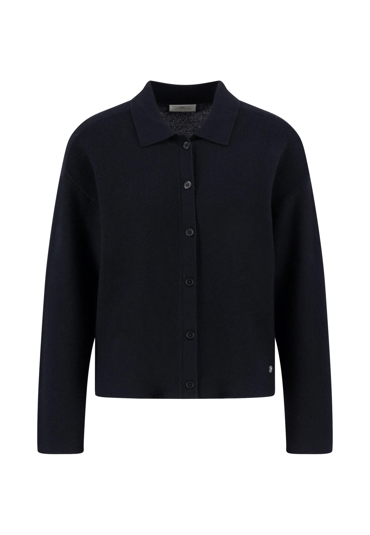 FYNCH-HATTON - CARDIGAN POLO COLLAR 90/10 black - Gr. - XS von FYNCH-HATTON
