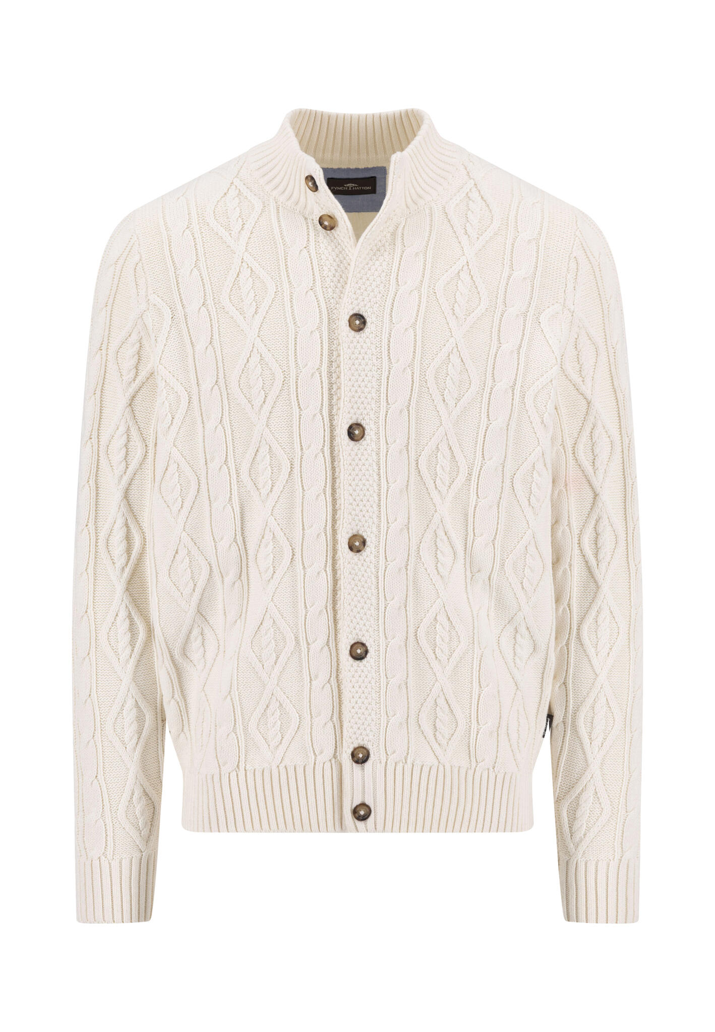 FYNCH-HATTON - Cardigan Buttoned, Coastal Cable new offwhite - Gr. - L von FYNCH-HATTON