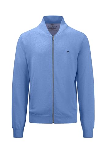 FYNCH-HATTON Herren Feinstrick-Cardigan mit College-Kragen, Crystal Blue, M von FYNCH-HATTON