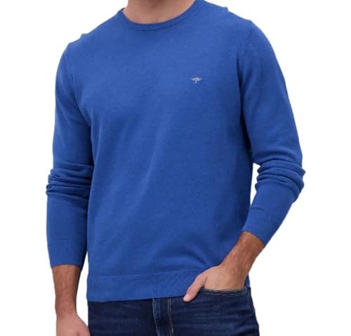 FYNCH-HATTON Casual-Fit Feinstrickpullover mit O-Ausschnitt aus Reiner Baumwolle Azure/L FYNCH-HATTON Casual-Fit Feinstrickpullover mit O-Ausschnitt aus Reiner Baumwolle Azure/L von FYNCH-HATTON
