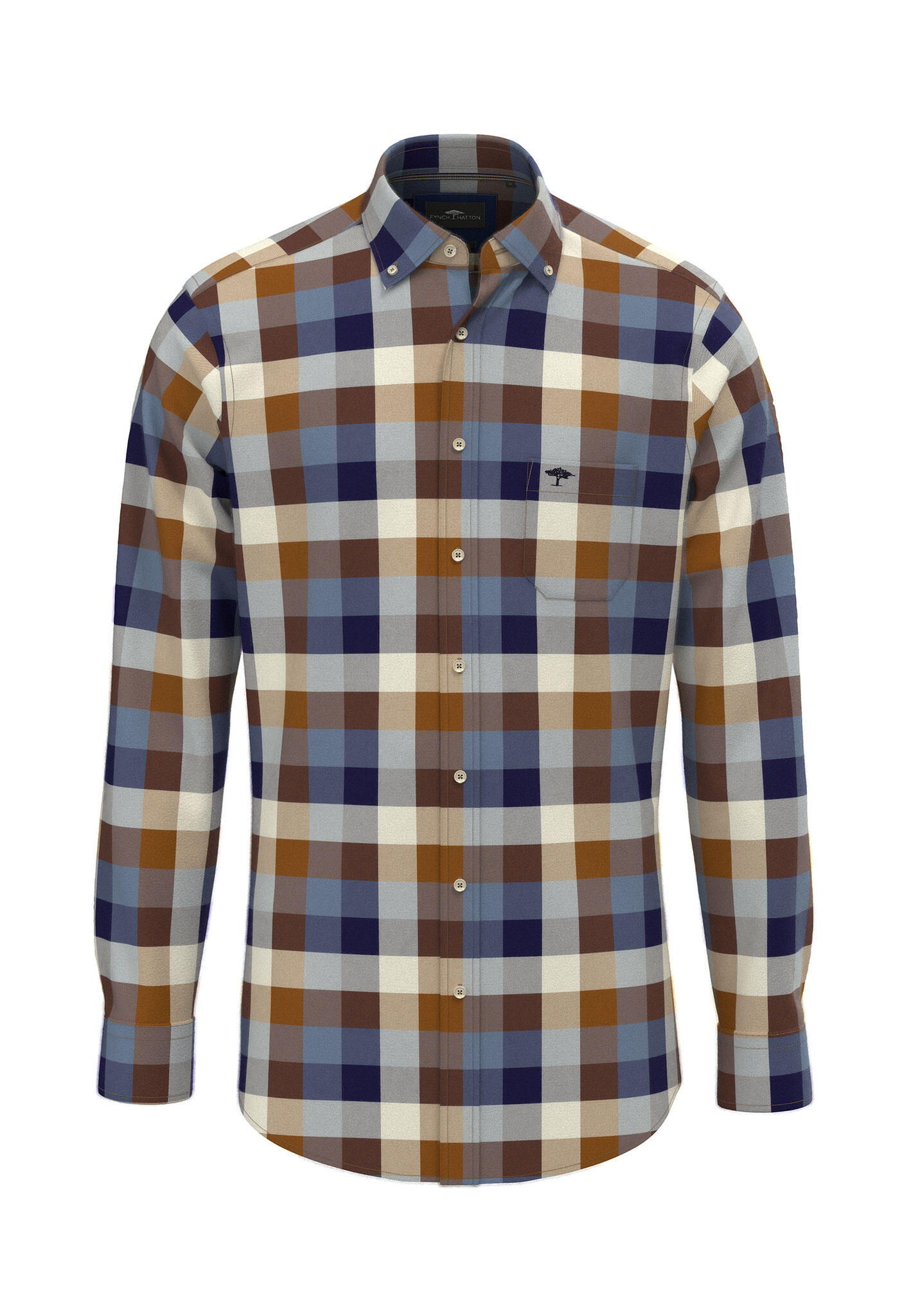 FYNCH-HATTON - Colorful Flannel Check, B.D., /1 hazel - Gr. - 3XL von FYNCH-HATTON