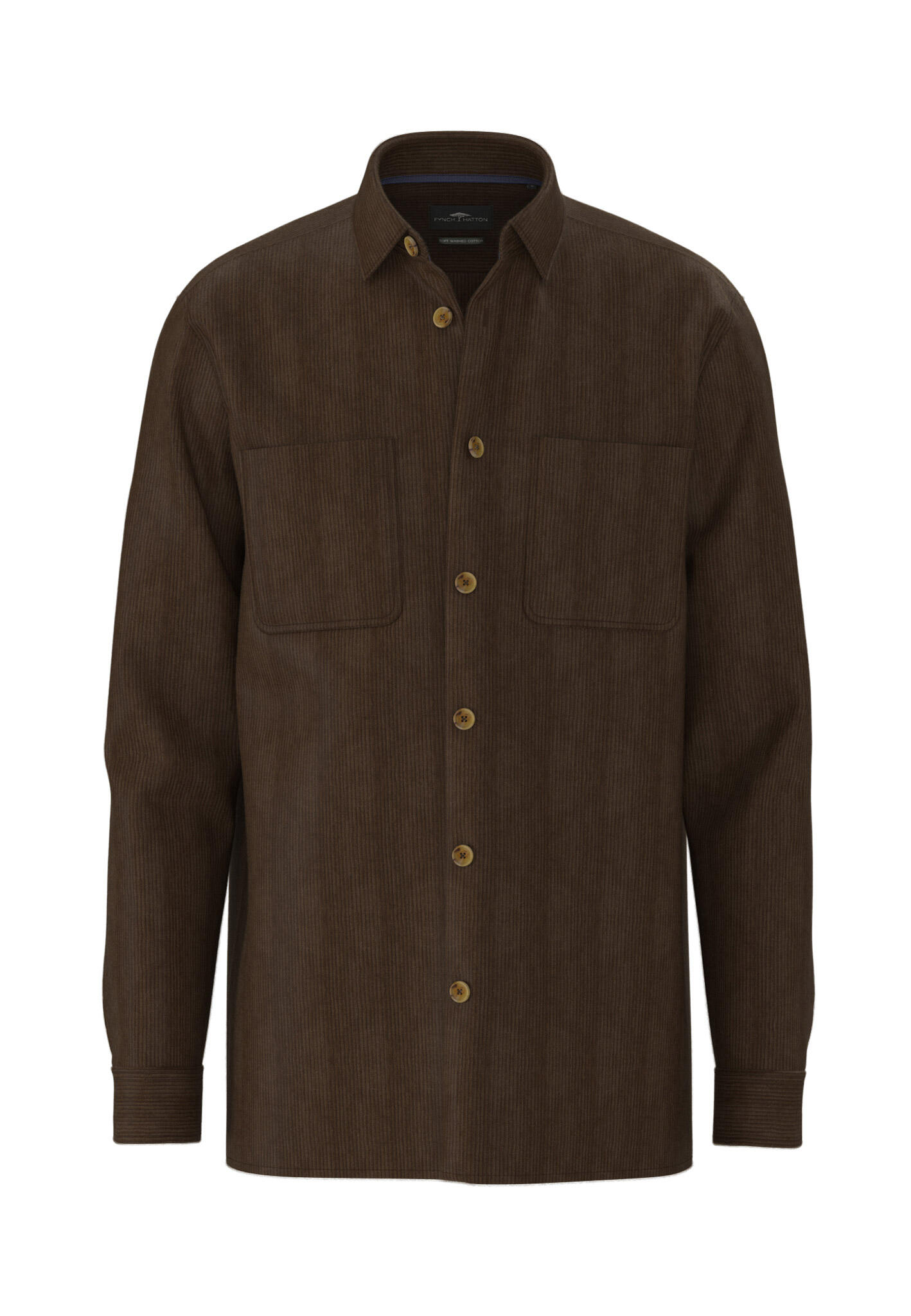 FYNCH-HATTON - Corduroy Overshirt dark chocolate - Gr. - M von FYNCH-HATTON