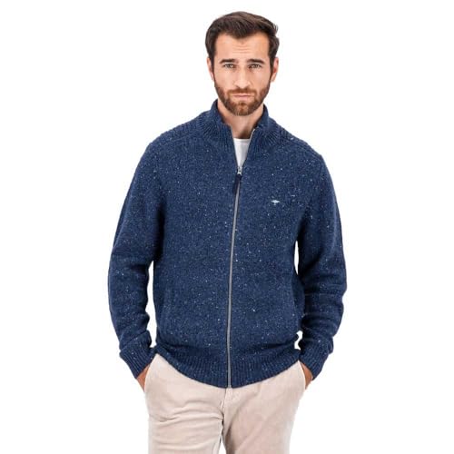 FYNCH-HATTON Donegal Strickjacke mit Stehkragen Navy/XXL von FYNCH-HATTON