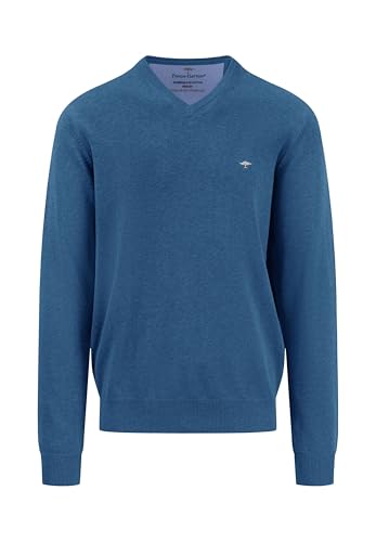 FYNCH-HATTON Pullover aus Baumwolle mit V-Ausschnitt Azure/M von FYNCH-HATTON