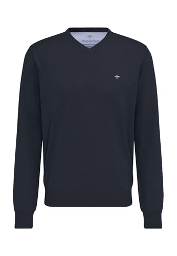 FYNCH-HATTON Pullover aus Baumwolle mit V-Ausschnitt Navy / 4XL von FYNCH-HATTON