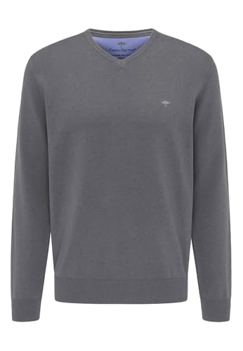 FYNCH-HATTON Pullover aus Baumwolle mit V-Ausschnitt Steel/S von FYNCH-HATTON