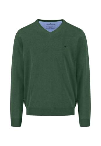 FYNCH-HATTON Feinstrickpullover aus Baumwolle mit V-Ausschnitt Dark Leaf/XL von FYNCH-HATTON
