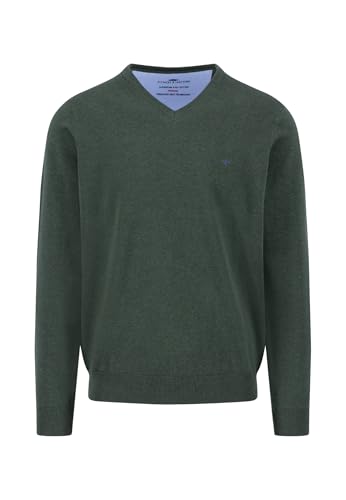 FYNCH-HATTON Feinstrickpullover aus Baumwolle mit V-Ausschnitt Dark ivy/XL von FYNCH-HATTON