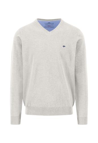 FYNCH-HATTON Feinstrickpullover aus Baumwolle mit V-Ausschnitt Winter White/XXL von FYNCH-HATTON