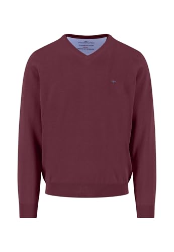 FYNCH-HATTON Feinstrickpullover aus Baumwolle mit V-Ausschnitt deep Merlot/M von FYNCH-HATTON