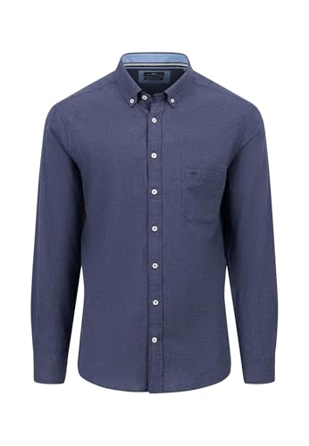 FYNCH-HATTON Flanell-Hemd aus Baumwolle mit Button-Down Kragen Navy/L von FYNCH-HATTON