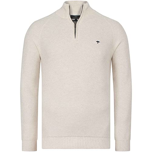 FYNCH-HATTON Half-Zip Turtleneck Sweater Regular Fit Ecru XXL von FYNCH-HATTON