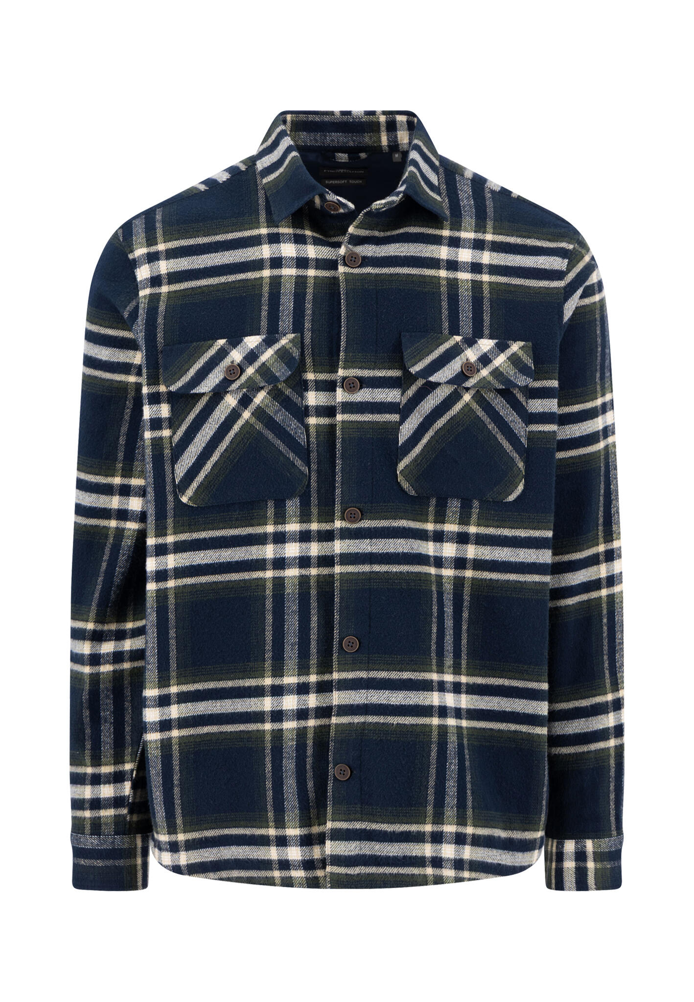 FYNCH-HATTON - Heavy Flannel Overshirt navy - Gr. - M von FYNCH-HATTON