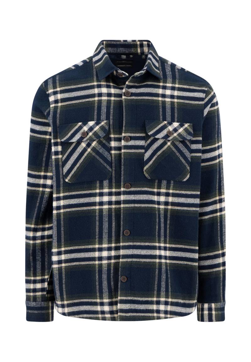 FYNCH-HATTON - Heavy Flannel Overshirt navy - Gr. - M von FYNCH-HATTON