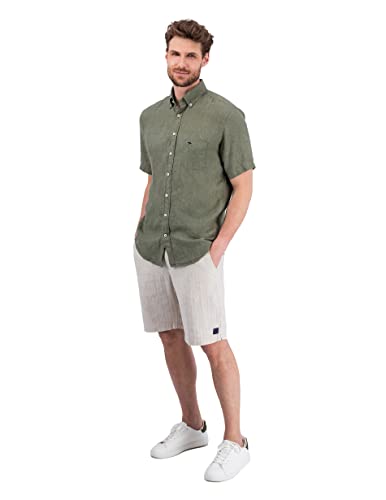 FYNCH-HATTON Hemd 13057001 - Leinenhemd mit Button-Down-Kragen Dusty Olive XXL von FYNCH-HATTON