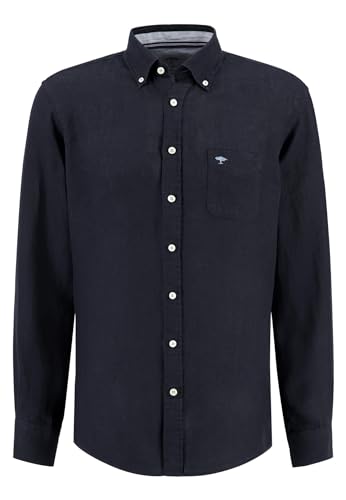 FYNCH-HATTON Premium Leinenhemd mit Button-Down-Kragen Navy/XL von FYNCH-HATTON