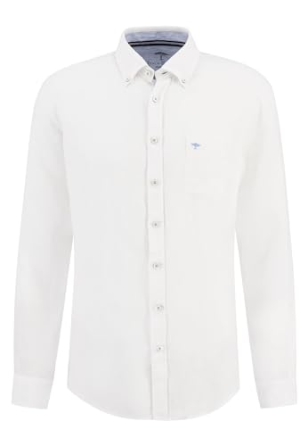 FYNCH-HATTON Premium Leinenhemd mit Button-Down-Kragen White/L von FYNCH-HATTON