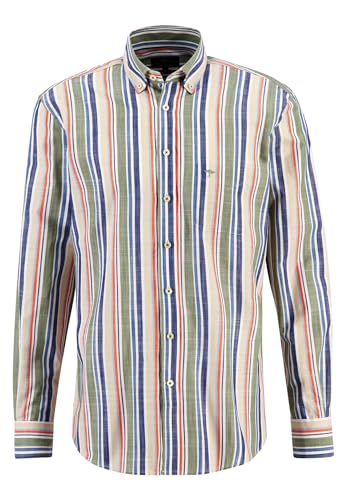 FYNCH-HATTON Baumwoll-Hemd in sommerlichem Streifendesign Dusty Olive/L von FYNCH-HATTON