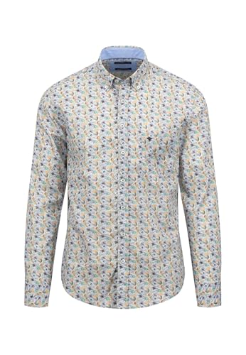 FYNCH-HATTON Hemd aus Baumwolle mit Flower-Print Light Khaki/L von FYNCH-HATTON