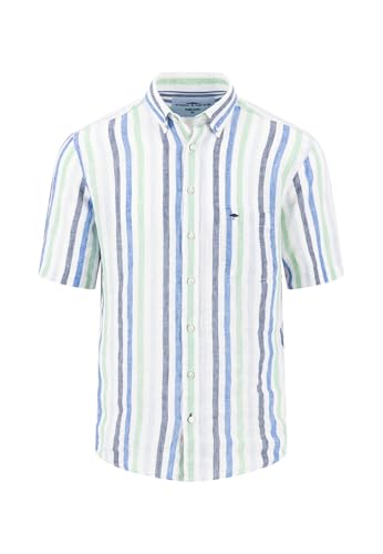 FYNCH-HATTON Hemd aus Leinen mit Button-Down-Kragen und Streifen Turf Green/XXL von FYNCH-HATTON