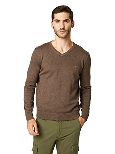 FYNCH-HATTON Pullover aus Baumwolle mit V-Ausschnitt Earth/XL von FYNCH-HATTON