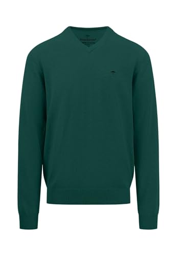 FYNCH-HATTON Herren Feinstrickpullover mit V-Ausschnitt, Dark Emerald, XL von FYNCH-HATTON