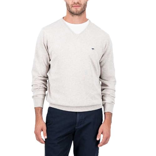 FYNCH-HATTON Herren Feinstrickpullover mit V-Ausschnitt, Winter White, 3XL von FYNCH-HATTON