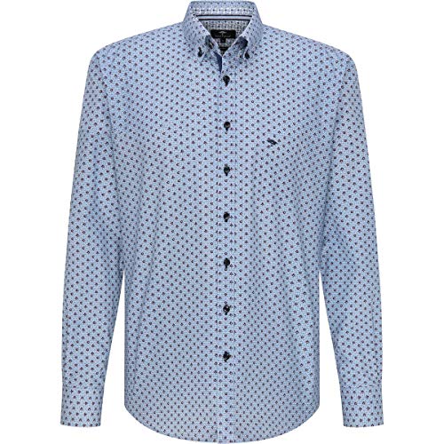 FYNCH-HATTON Herren Freizeit Hemd Smart Check Print mit Button Down Kragen, Merlot, M von FYNCH-HATTON