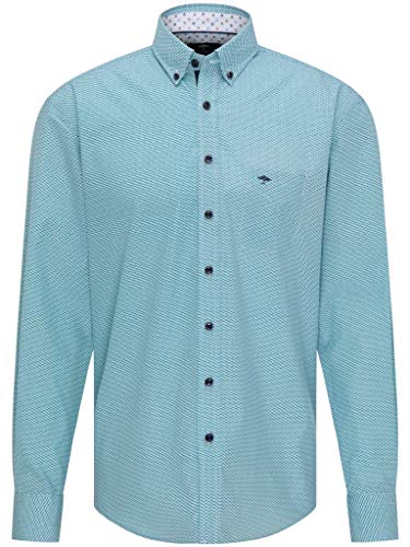 FYNCH-HATTON Herren Gepunktetes Hemd - aus Premium Baumwolle - Dot Print Langarm mit Button-Down Kragen als Business und Casual Hemd von FYNCH-HATTON