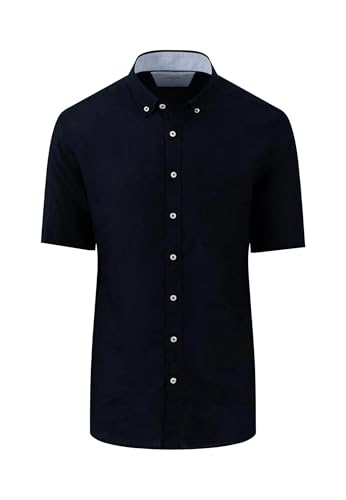 FYNCH-HATTON Herren Halbarm-Leinenhemd mit Button-Down-Kragen, Navy, M FYNCH-HATTON Herren Halbarm-Leinenhemd mit Button-Down-Kragen, Navy, M von FYNCH-HATTON