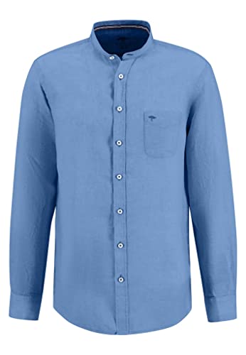 FYNCH-HATTON Herren Langarmhemd - aus softem Premium Leinen mit Stehkragen, Light Sky, 3XL von FYNCH-HATTON