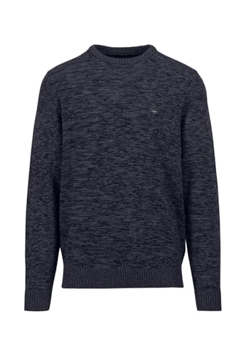 FYNCH-HATTON Herren Melierter Strickpullover mit Rundhalsausschnitt, Navy, L von FYNCH-HATTON