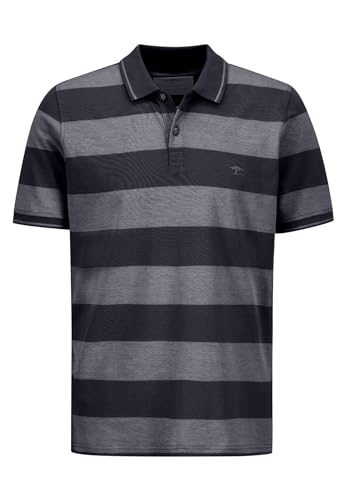 FYNCH-HATTON Herren Polo, Two-Tone Stripes, Navy, M von FYNCH-HATTON