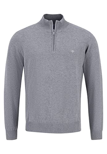 FYNCH-HATTON Pullover SFPK215 - Troyer - Cardigan Zip - Superfine Cotton Steel 3XL von FYNCH-HATTON