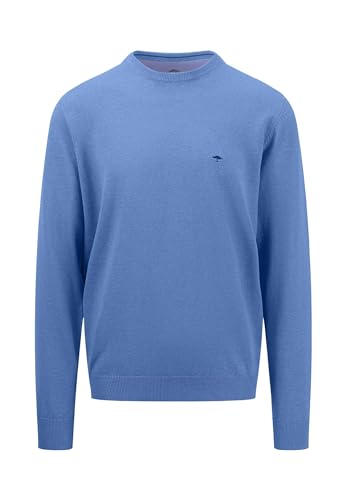 FYNCH-HATTON Herren Pulover-Feinstrick Superfine Baumwolle mit Rundhalsausschnitt, Crystal Blue, XL von FYNCH-HATTON