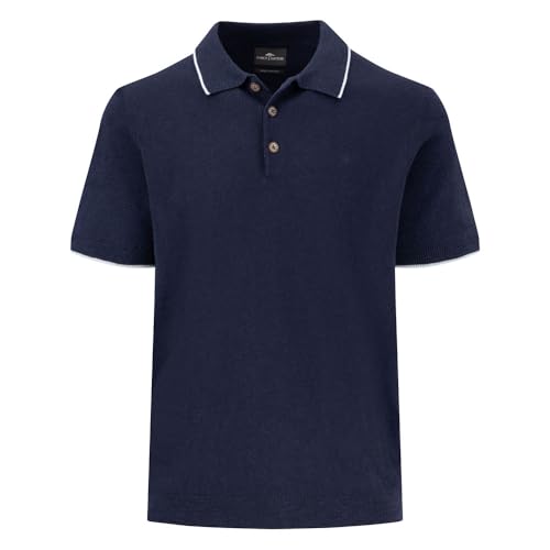 FYNCH-HATTON Herren - Strick-Poloshirt aus Leinenmix, Navy, M von FYNCH-HATTON