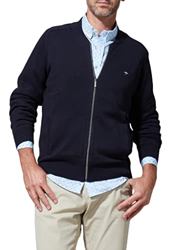 FYNCH-HATTON Strickjacke 1000204 - Basic Cardigan - Casual Fit - Superfine Cotton Navy 3XL von FYNCH-HATTON