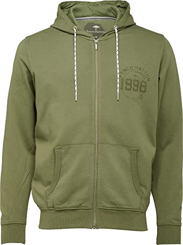 FYNCH-HATTON Herren Sweatjacke mit Kapuze, Olive, M von FYNCH-HATTON