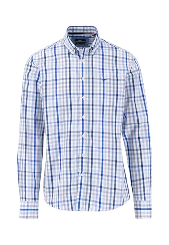 FYNCH-HATTON Kariertes Baumwollhemd mit Logodetail Strong Blue/XXL FYNCH-HATTON Kariertes Baumwollhemd mit Logodetail Strong Blue/XXL von FYNCH-HATTON