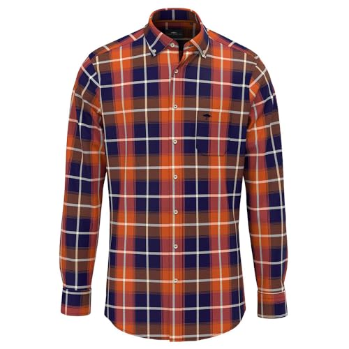 FYNCH-HATTON Kariertes Hemd aus Baumwolle mit Button-Down-Kragen Flame/XXL von FYNCH-HATTON