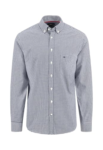 FYNCH-HATTON Kariertes Hemd aus Baumwolle mit Button-Down-Kragen Navy/XL von FYNCH-HATTON