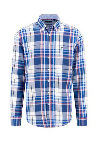 FYNCH-HATTON Kariertes Hemd aus Baumwolle mit Button-Down-Kragen Strong Blue / 3XL von FYNCH-HATTON