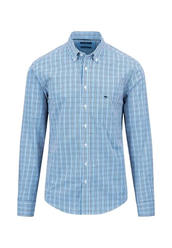 FYNCH-HATTON Kariertes Hemd aus Baumwolle mit Button-Down Kragen Vibrant Blue/XL von FYNCH-HATTON