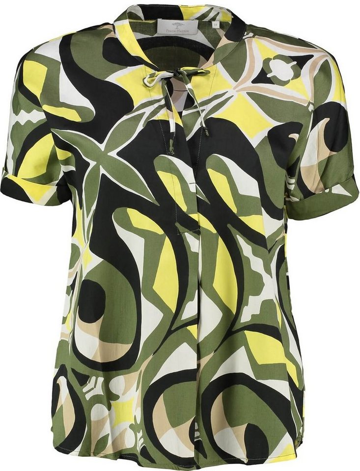 FYNCH-HATTON Klassische Bluse FYNCH HATTON Bluse Khaki gemustert aus reiner Baumwolle von FYNCH-HATTON