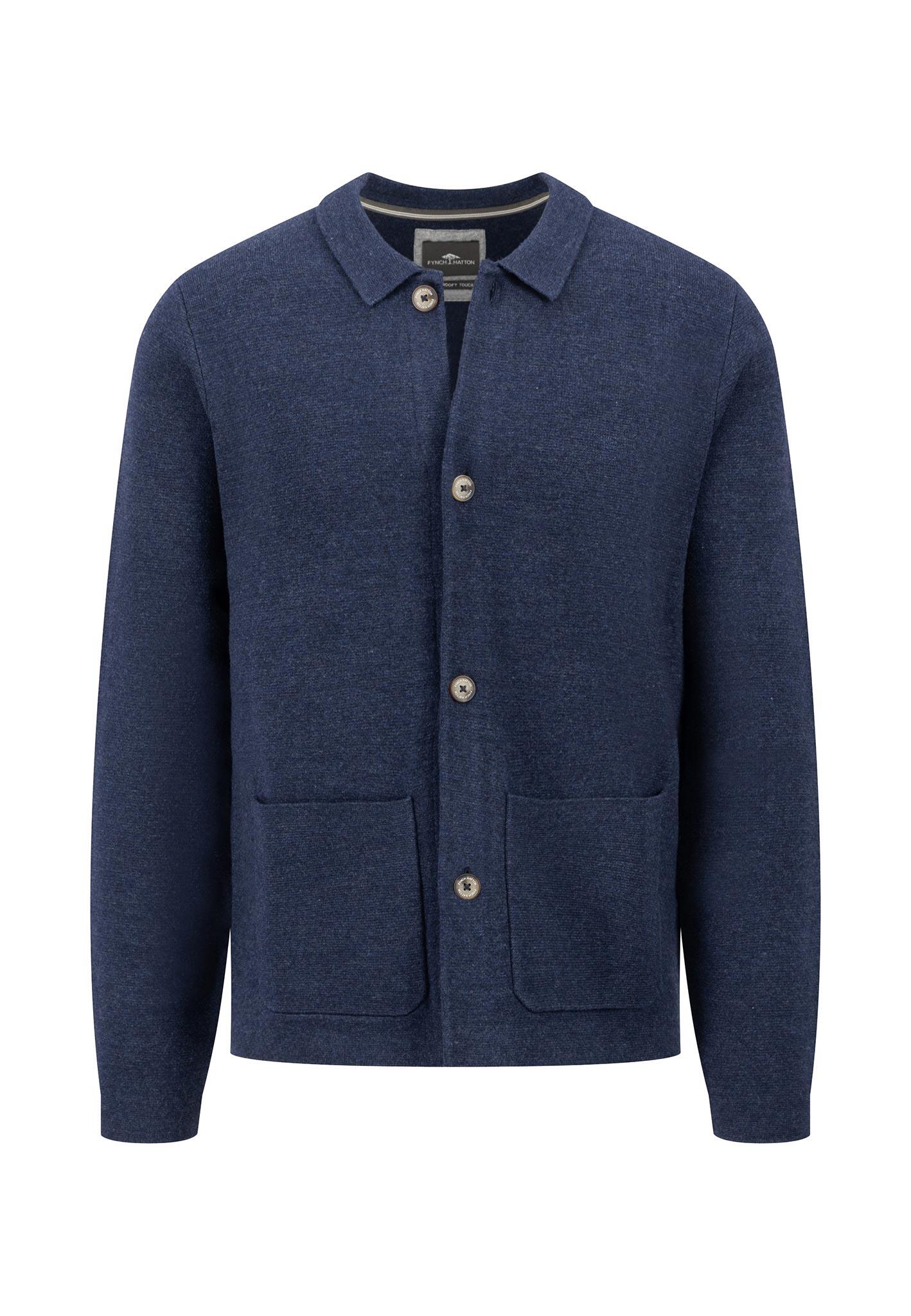 FYNCH-HATTON - Knit Blazer, Cotton Wool navy - Gr. - XXL von FYNCH-HATTON