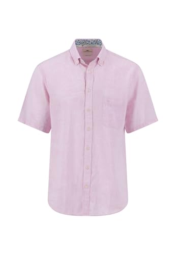 FYNCH-HATTON Kurzarm Hemd aus Leinen-Baumwoll-Mix mit Brusttasche Light Peony/L von FYNCH-HATTON